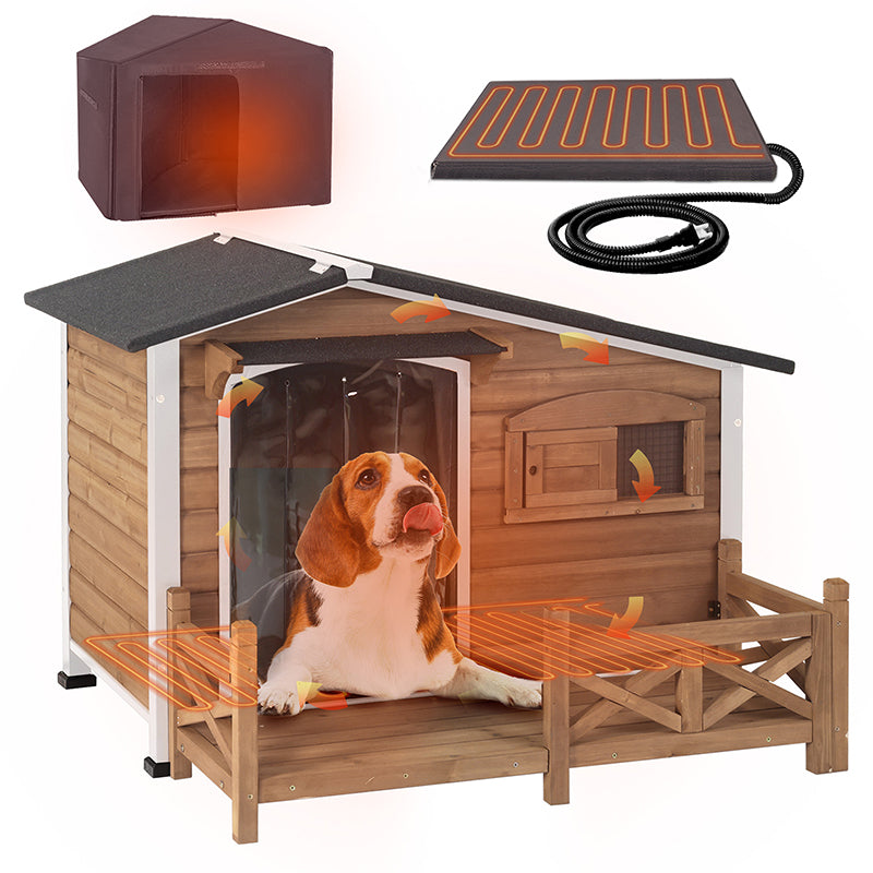 Aivituvin-AIR7024-IN-HP Outdoor Heated Dog House |Metal Frame