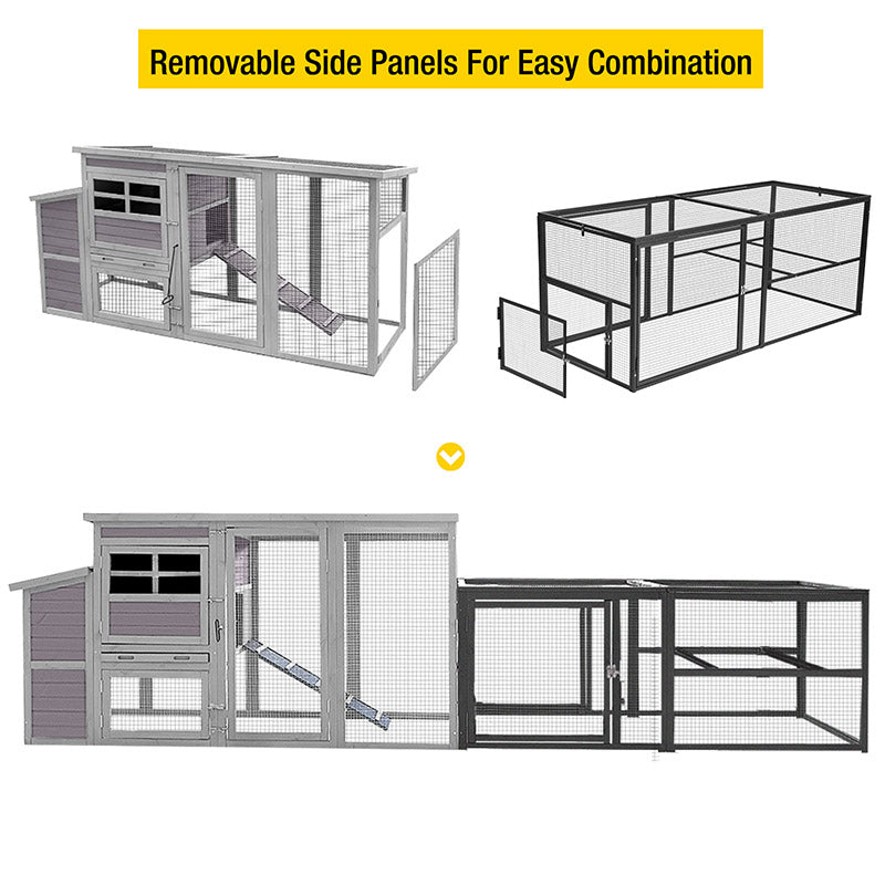 Aivituvin-AIR29-Y Metal Chicken Coop Extension Run ,Combine with AIR27 AIR31 AIR32-D AIR61 (Inner Space 14.36ft²)