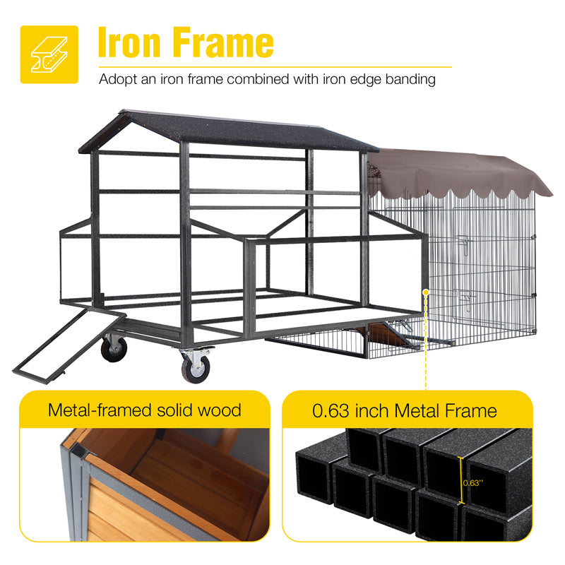 Aivituvin Metal Frame Chicken Coop AIR7019, Hen House for 4-6 Chickens