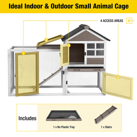 Aivituvin-XZ7002 2 Story Big Bunny Cage with No Leak Tray