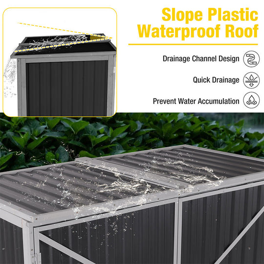 Aivituvin Plastic Storage Shed AIR105-ZJ, Strong Metal Frame