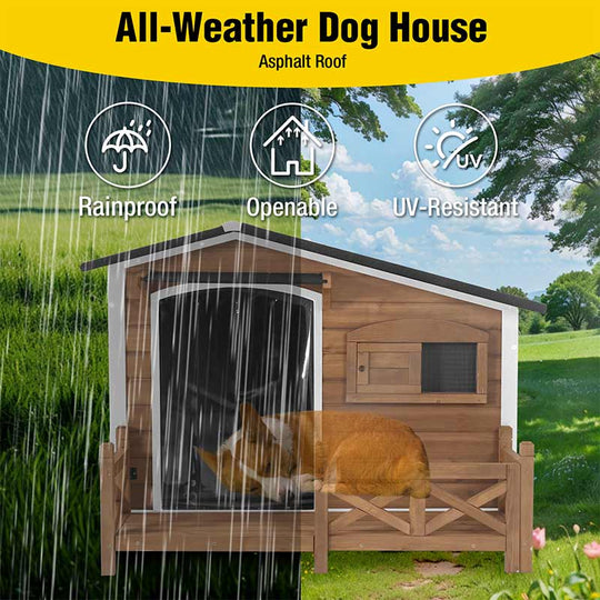 Aivituvin-AIR7024/7024-B Large Outdoor Dog Shelter | Metal Frame