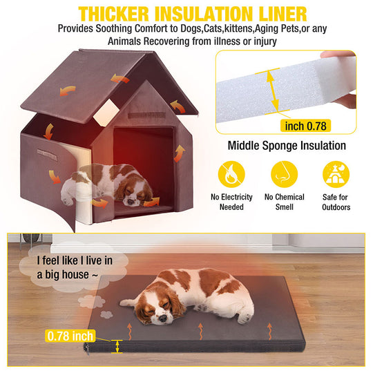 Aivituvin-AIR80/81/87-IN Insulated Dog House with Liner Inside| Iron Frame