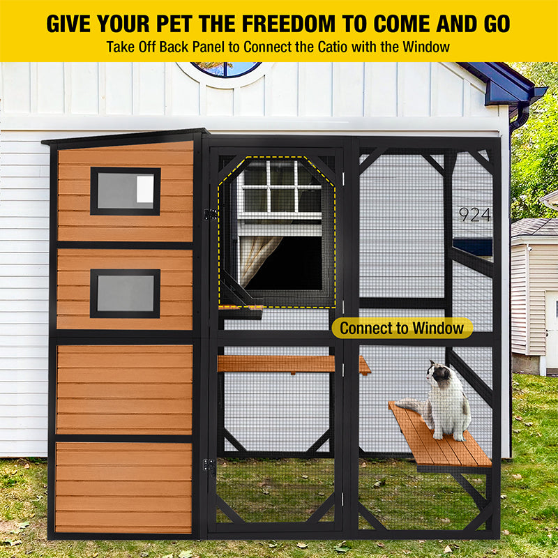Aivituvin Outdoor Cat Enclosure AIR54, Waterproof Large Pet Enclosure