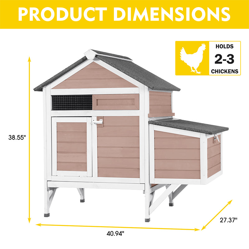 Aivituvin Raised Backyard Hen House AIR7020, Small Chicken House for 1-2 Chickens