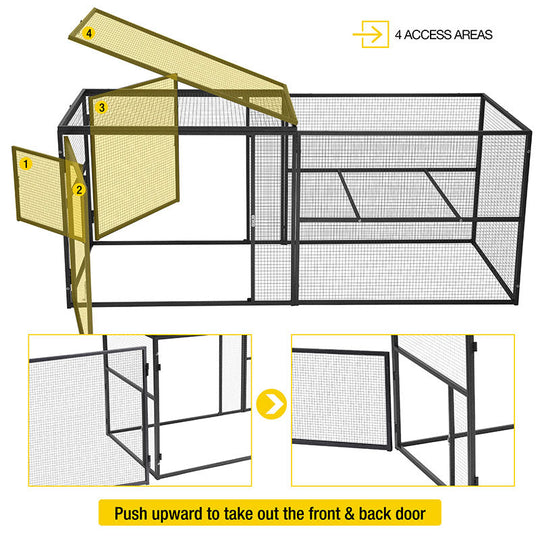 Morgete Metal Chicken Run, Expanded Enclosure Extension with AIR27, AIR31, AIR32