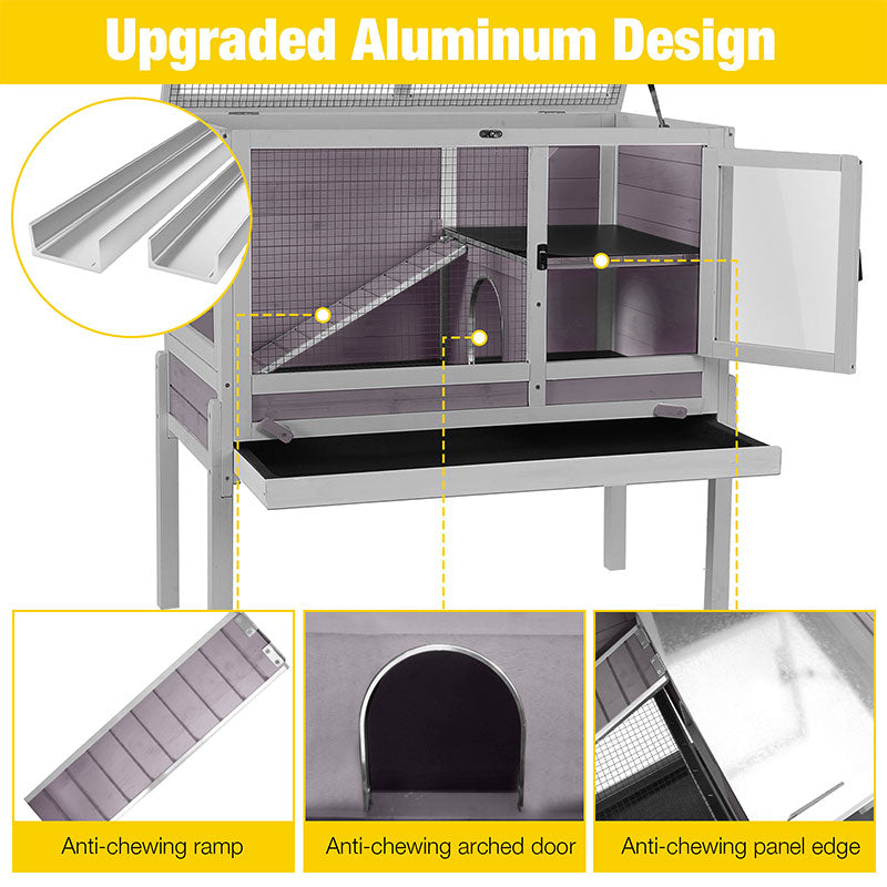 Aivituvin-AIR53-DG/WZ Wooden Hamster Cage| Anti-Chew Design|Easy-Clean PVC Layer