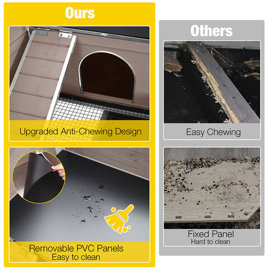 Aivituvin-AIR53-DG/WZ Wooden Hamster Cage| Anti-Chew Design|Easy-Clean PVC Layer