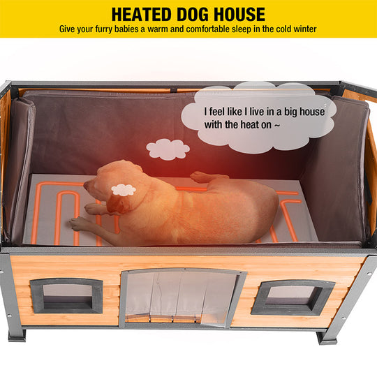 Aivituvin-AIR90-IN-HP Heated Outdoor Insulated Dog House| Heating Pad Inside