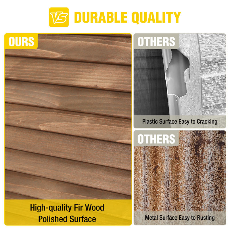 Aivituvin-AIR7012 Wooden Garden Shed with Iron Frame | 3-Tier Adjustable Shelves