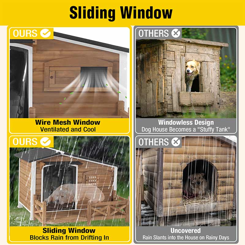 Aivituvin-AIR7024/7024-B Large Outdoor Dog Shelter | Metal Frame