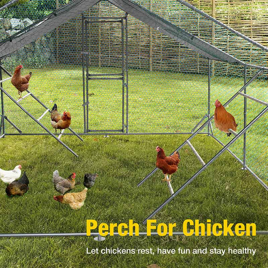 Aivituvin Wooden Chicken Tractor AIR97, Extra-Large Chicken Coop for 8-10 Chickens
