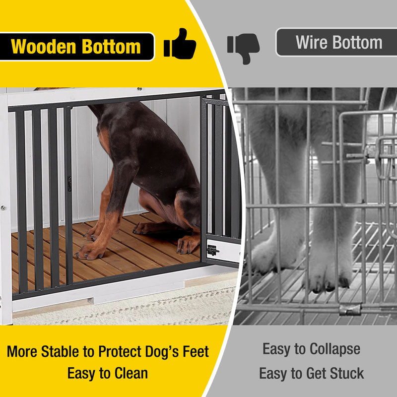 Aivituvin-AIR100-XL Large Indoor Wooden Dog Crate | Folding Design