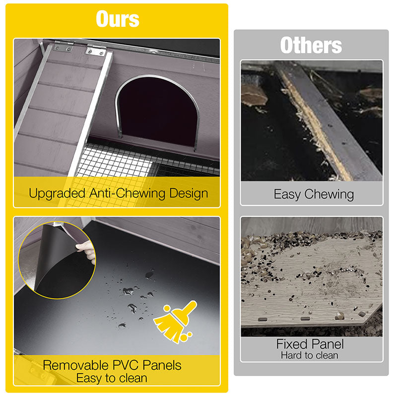 Aivituvin-AIR53-DG/WZ Wooden Hamster Cage| Anti-Chew Design|Easy-Clean PVC Layer