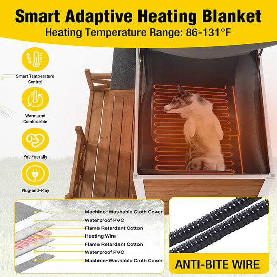 Aivituvin-AIR7024-IN-HP Outdoor Heated Dog House |Metal Frame