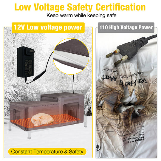 Aivituvin-AIR93-IN-HP Heated Insulated Cat House with Heated Pad | Removable Soft Liner