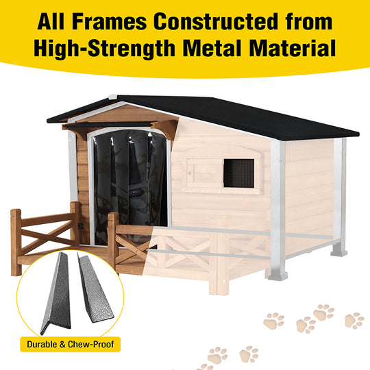 Aivituvin-AIR7024-IN-HP Outdoor Heated Dog House |Metal Frame