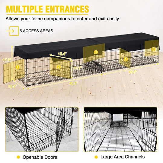 Aivituvin-AIR7007 Durable Cat Tunnel with Waterproof Fabric - Versatile, Rust-Proof, and Compatible with Aivituvin AIR37/AIR37-M Cat House