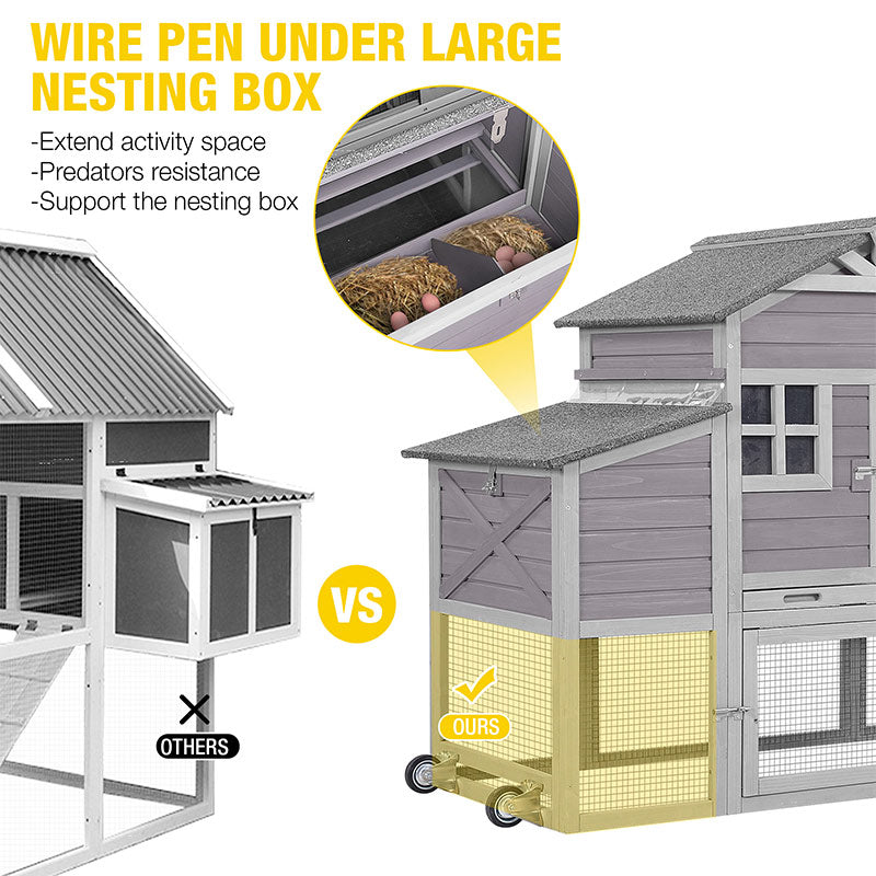 Aivituvin-AIR29-Y Metal Chicken Coop Extension Run ,Combine with AIR27 AIR31 AIR32-D AIR61 (Inner Space 14.36ft²)