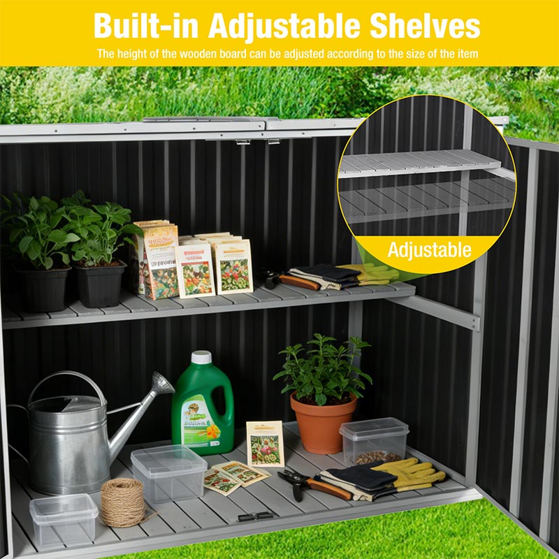 Aivituvin Plastic Storage Shed AIR105-ZJ, Strong Metal Frame