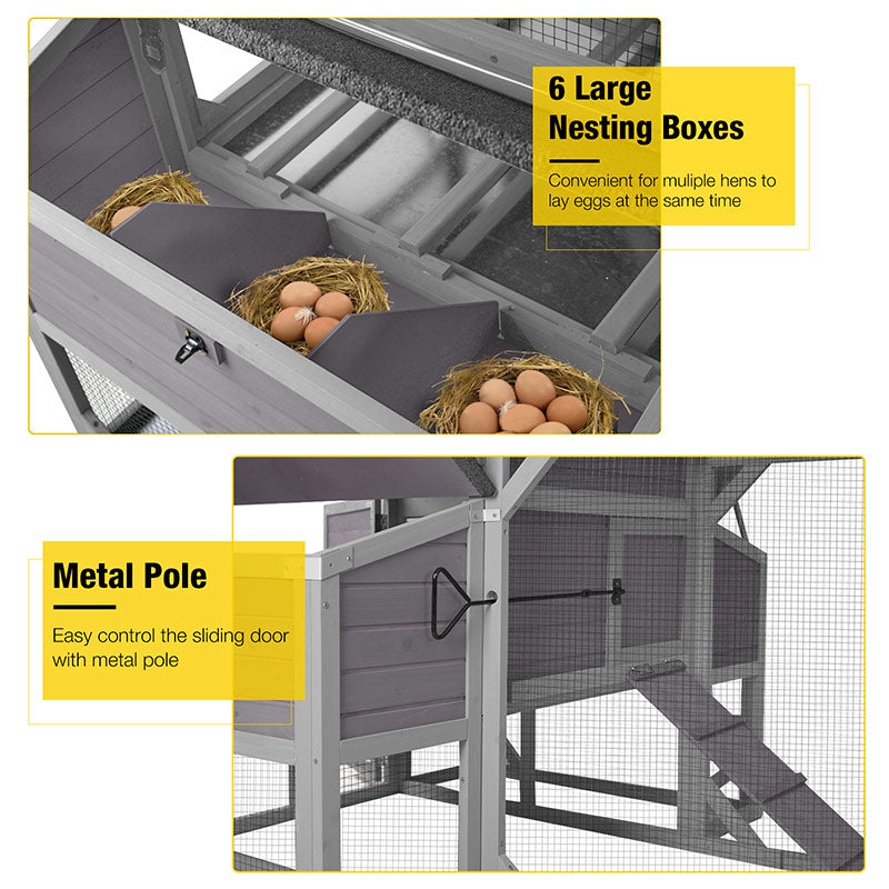 Aivituvin-AIR46-M 118" Large Outdoor Chicken Coop for 8-10 Chickens with Run ( Inner Space 41.28ft²)