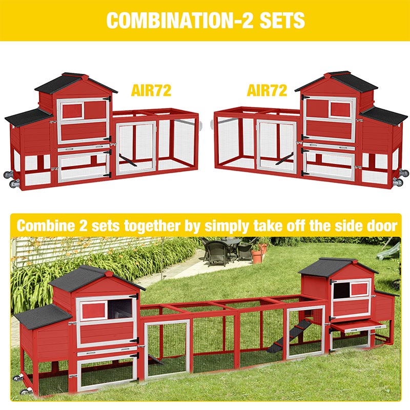 Aivituvin- AIR72 Mobile Chicken Tractor for 1-2 Chickens( Inner Space 12.33ft²)