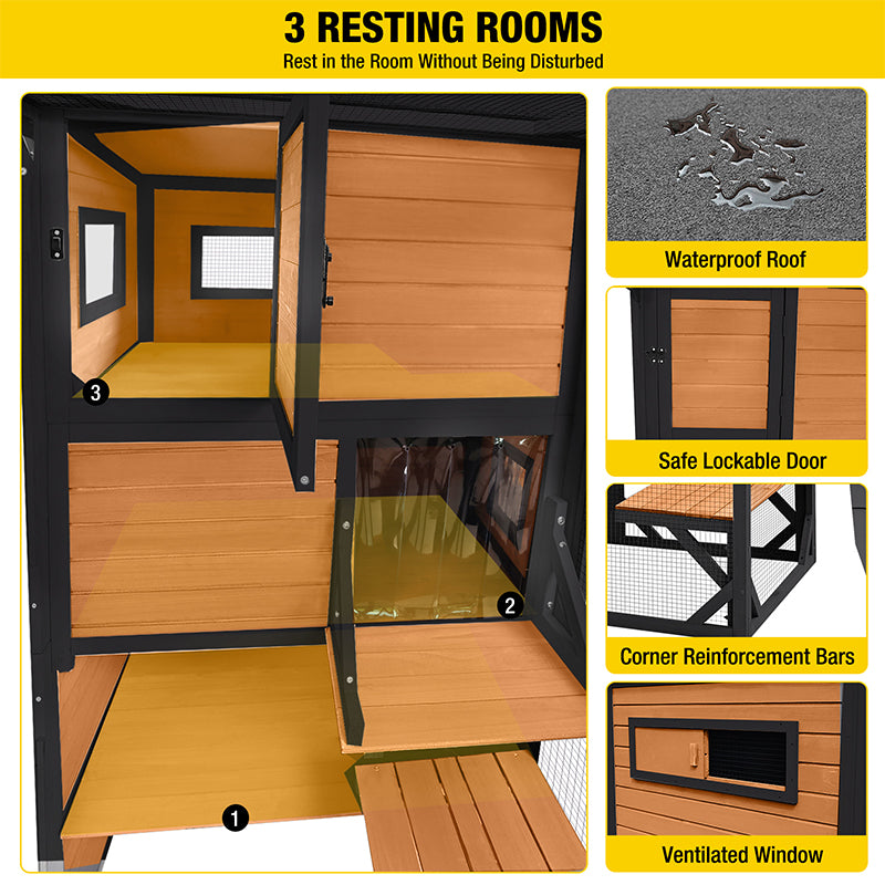 Aivituvin Outdoor Cat Enclosure AIR54, Waterproof Large Pet Enclosure