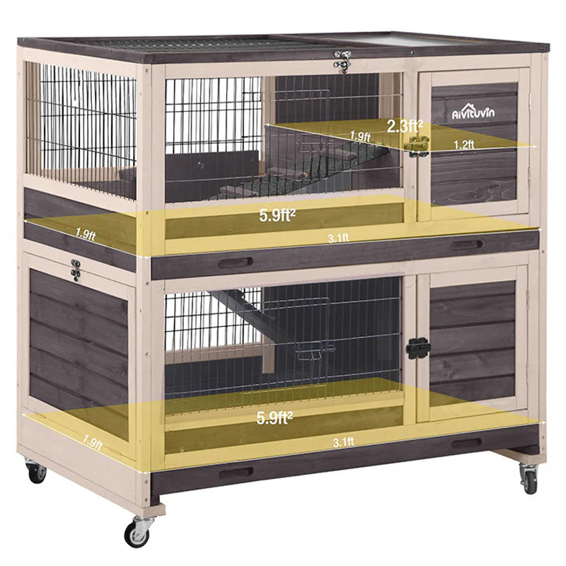 Aivituvin Wooden Guinea Pig Cage - Main Image