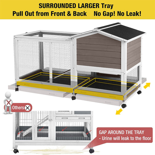 Aivituvin-AIR19 Indoor Outdoor Rabbit Hutch | Bunny Cage (Inner Space 9.6ft²)