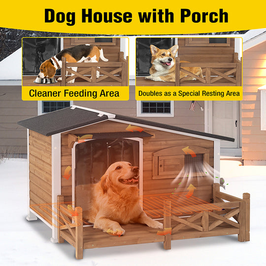 Aivituvin-AIR7024-IN-HP Outdoor Heated Dog House |Metal Frame