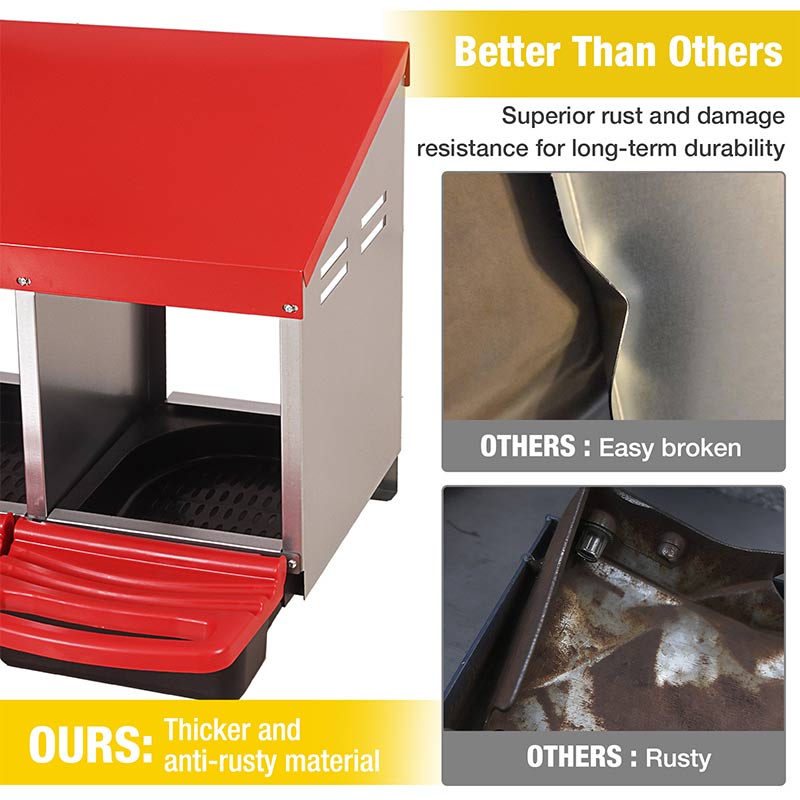 Aivituvin-AIR7036 Chicken Nesting Box | Roll-Away Egg Tray, 3 Compartments