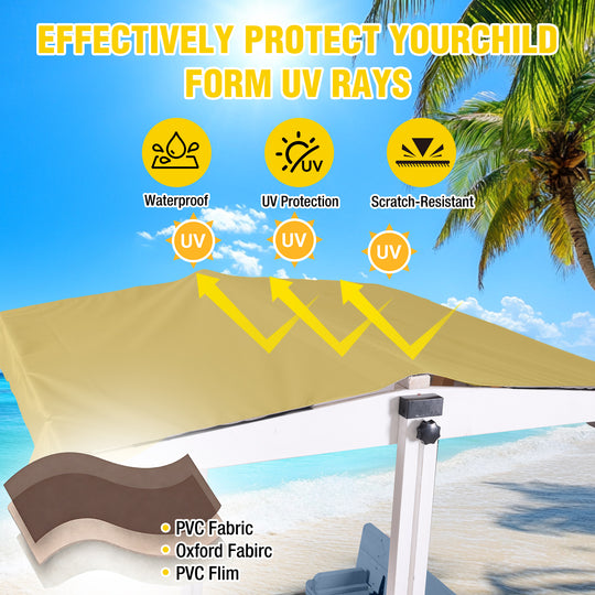 MEDEHOO 47'' Outdoor Sandbox for Kids with Lid and Bench, Wooden Sand Play Toys Center with Adjustable Canopy