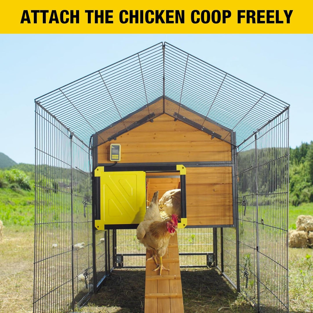 MEDEHOO Chicken Coop Super Large Metal Chicken Run with Waterproof Cover Portable Poultry Cage Exercise Pen for 6-8 Chickens Ducks 88"