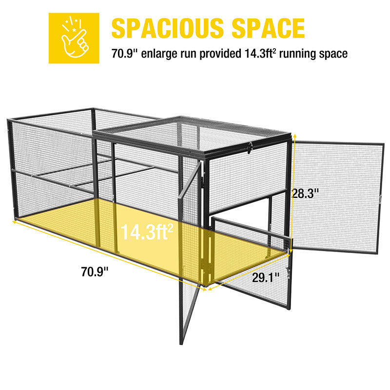 Morgete Metal Chicken Run, Expanded Enclosure Extension with AIR27, AIR31, AIR32