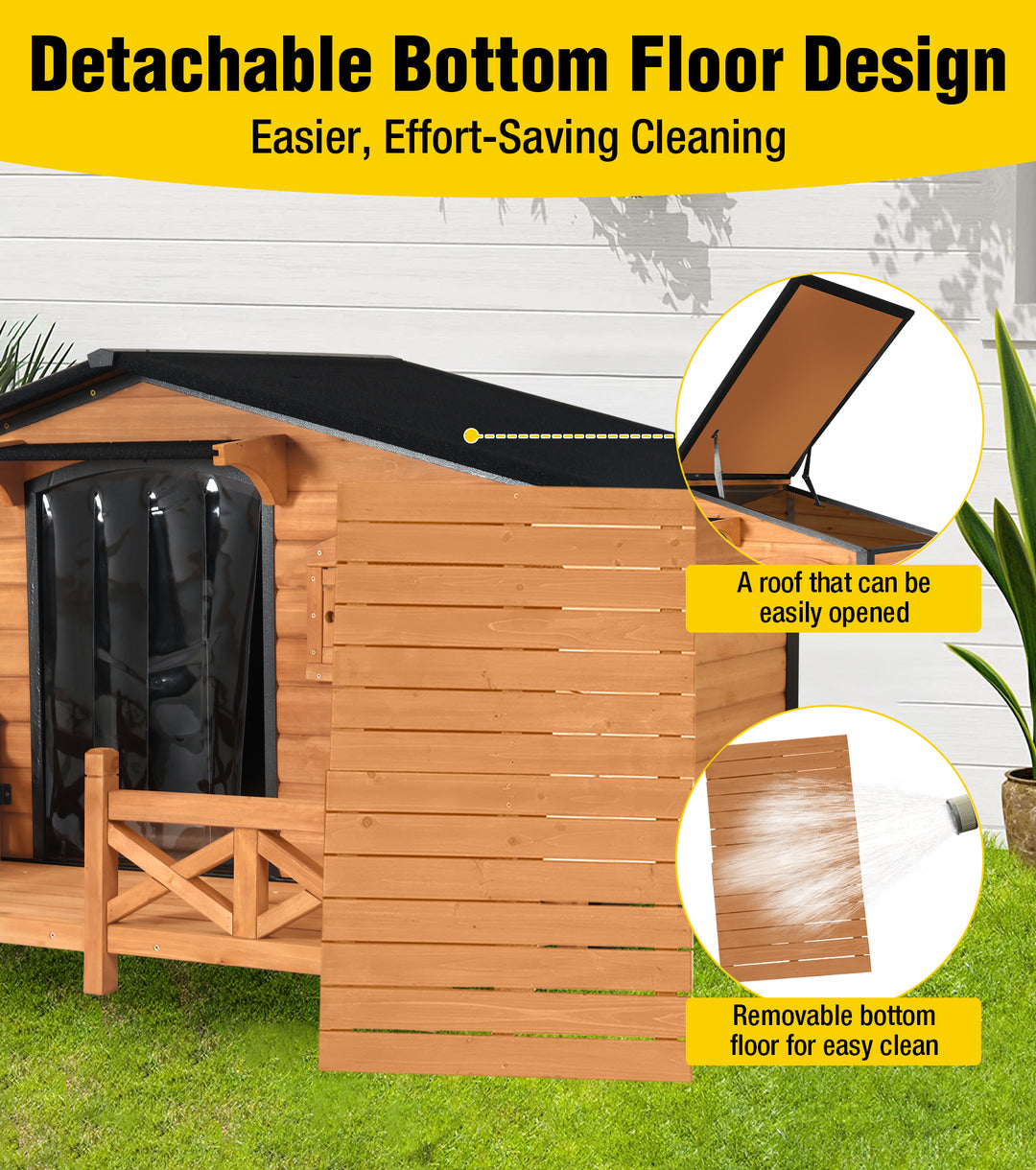 Aivituvin-AIR7024/7024-B Large Outdoor Dog Shelter | Metal Frame