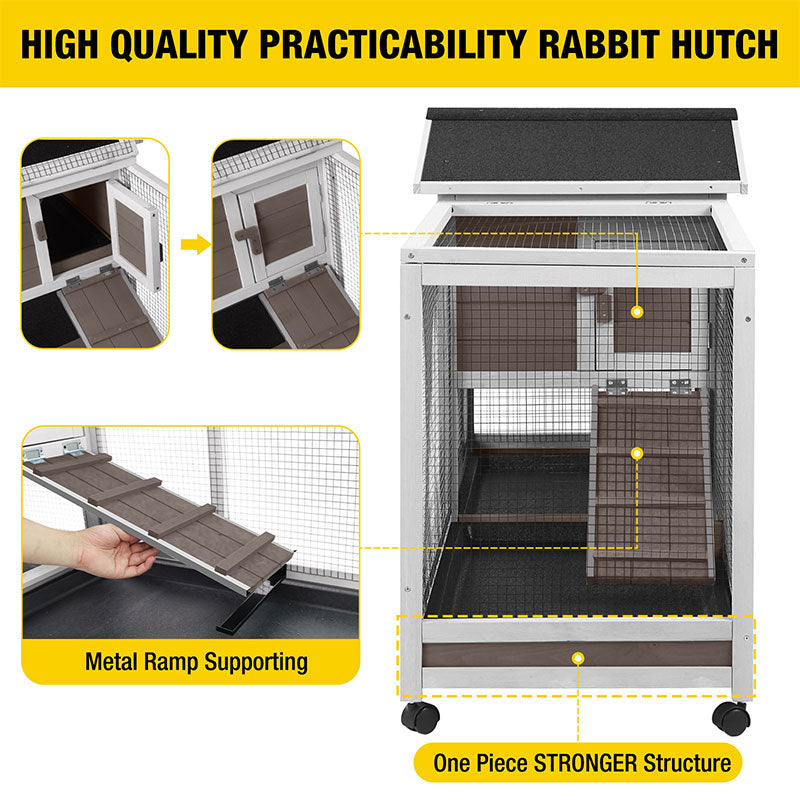 Aivituvin-AIR19 Indoor Outdoor Rabbit Hutch | Bunny Cage (Inner Space 9.6ft²)