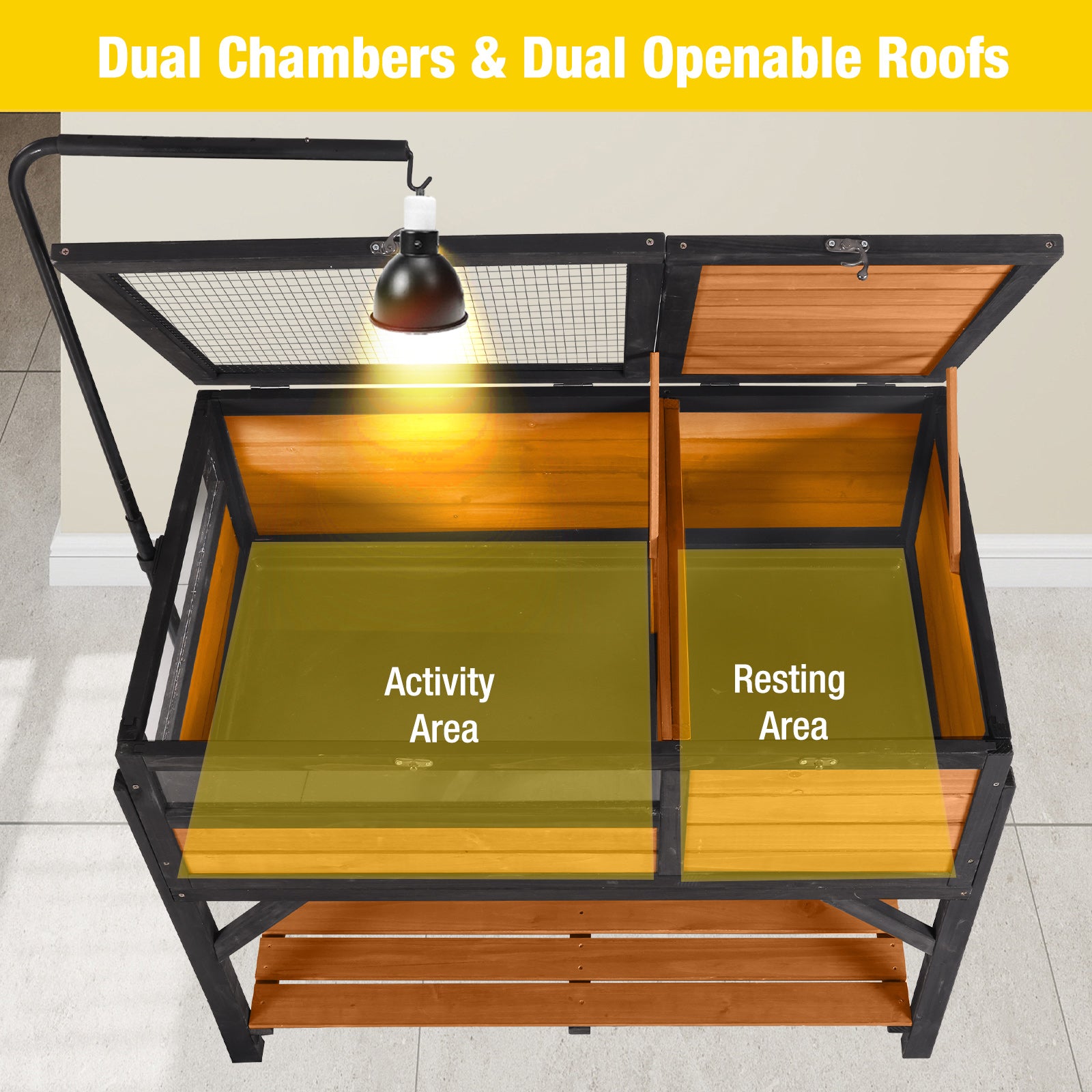 Aivituvin Large Turtle Habitat | Wooden Tortoise House