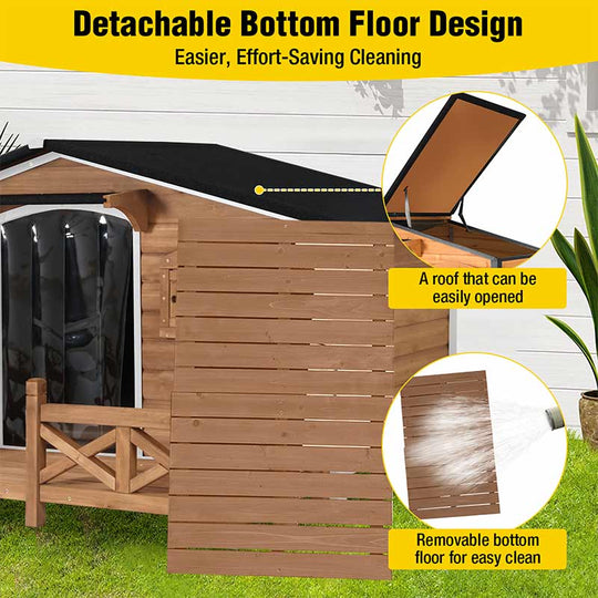 Aivituvin-AIR7024/7024-B Large Outdoor Dog Shelter | Metal Frame