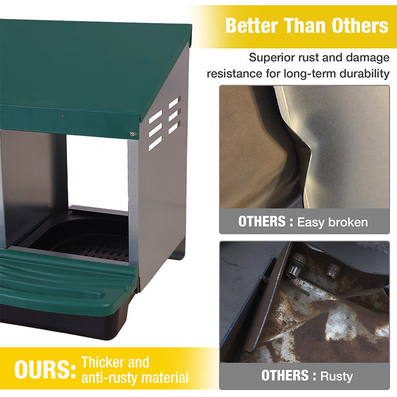 Aivituvin-AIR7036 Chicken Nesting Box | Roll-Away Egg Tray, 3 Compartments