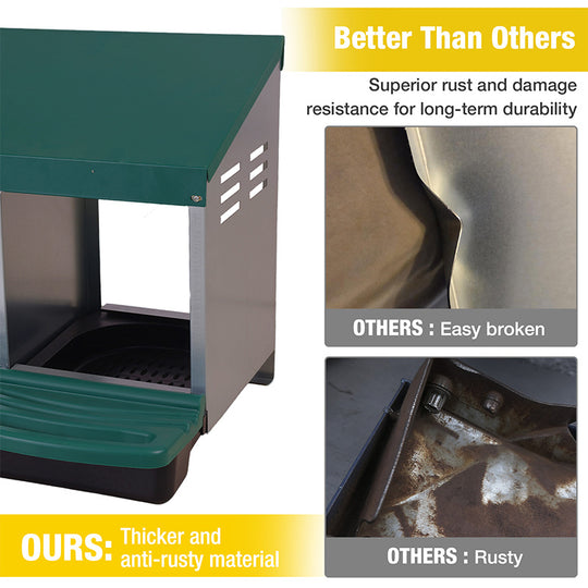 Aivituvin-AIR7036 Chicken Nesting Box | Roll-Away Egg Tray, 3 Compartments
