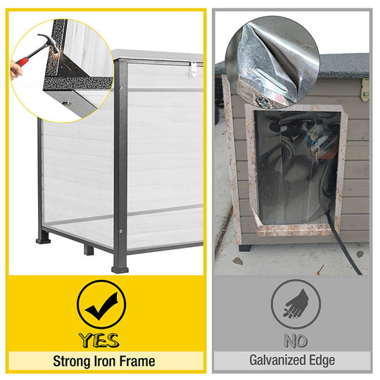 Aivituvin-AIR73/74/75/76-IN-HP Heated Outdoor Dog House| Removable Liner and Heating Pad