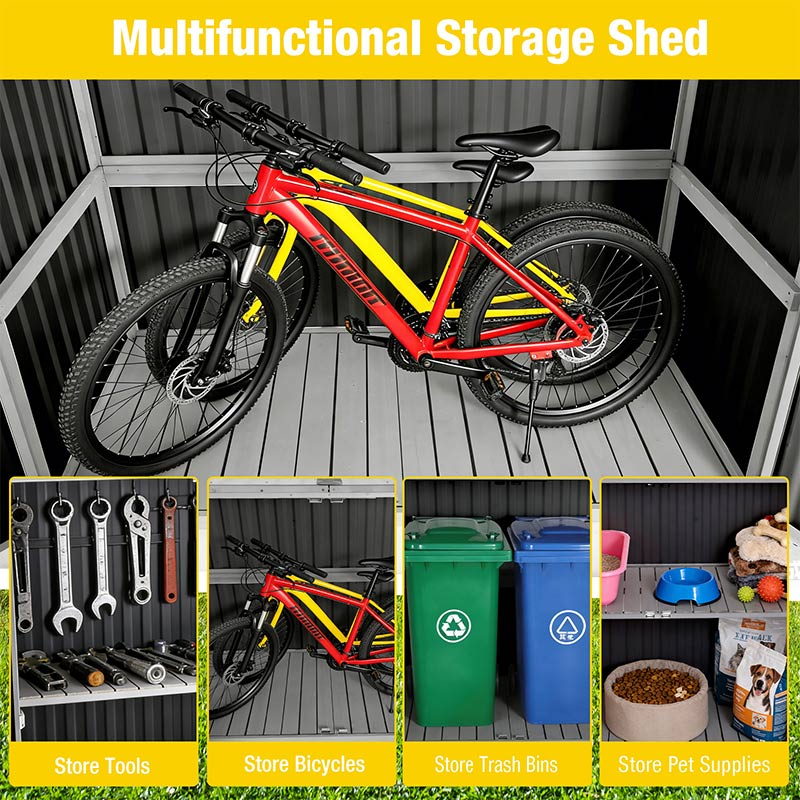 Aivituvin Plastic Storage Shed AIR105-ZJ, Strong Metal Frame