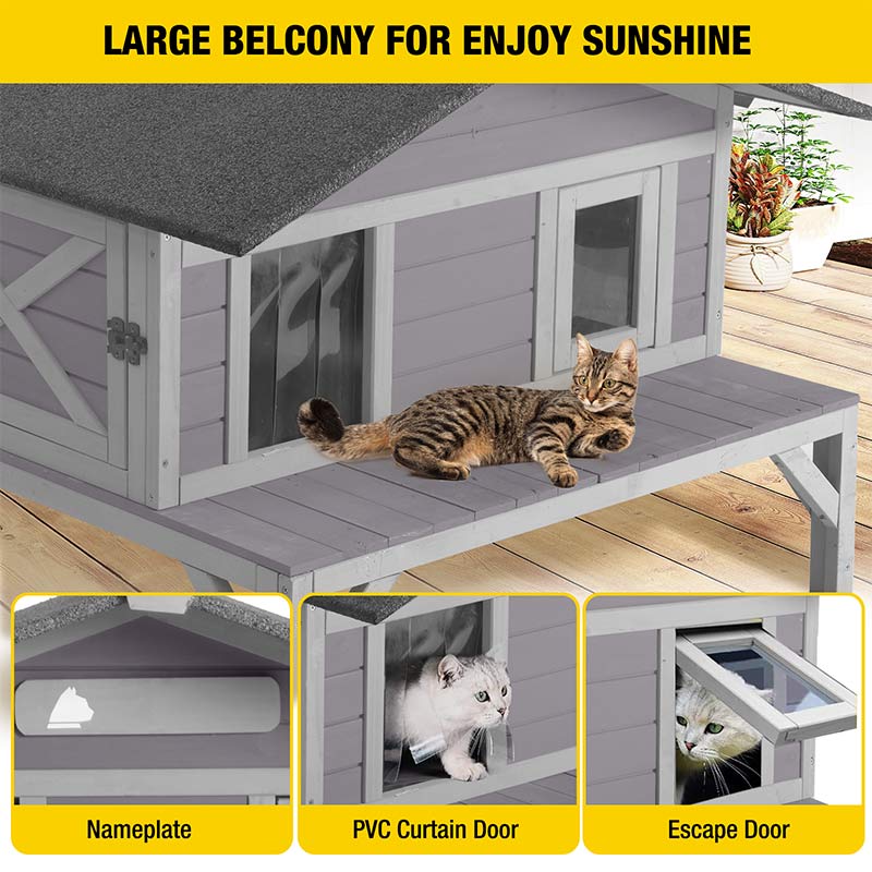 Aivituvin-AIR92-M Wooden Cat House for Feral Cats |Weatherproof Shelter