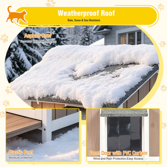 Aivituvin 2-Story Heated Cat House AIR94-IN-HP, Weatherproof Cat Shelter