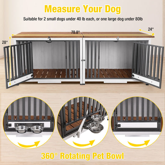 Aivituvin-AIR100-XL Large Indoor Wooden Dog Crate | Folding Design