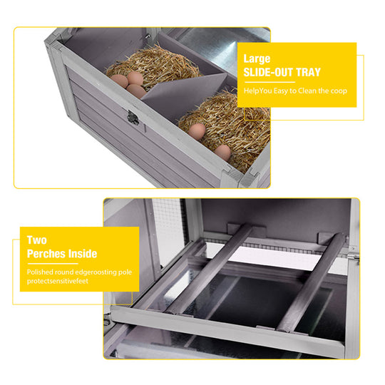 Aivituvin- AIR61 Mobile Chicken Tractor for 2-3 Chickens( Inner Space 18.47ft²)