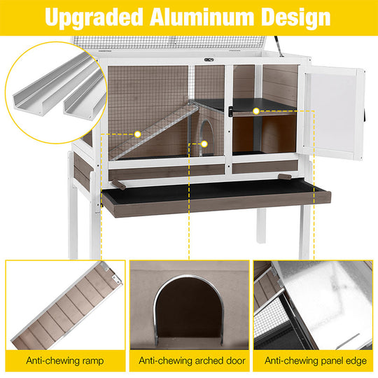 Aivituvin-AIR53-DG/WZ Wooden Hamster Cage| Anti-Chew Design|Easy-Clean PVC Layer