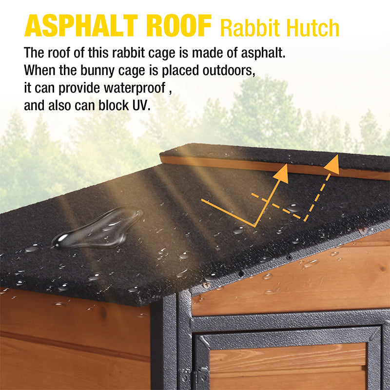 Door Frame Rabbits Aivituvin Metal Frame Rabbit Hutch with 3 Leakproof Trays, 6 Doors & Wheels