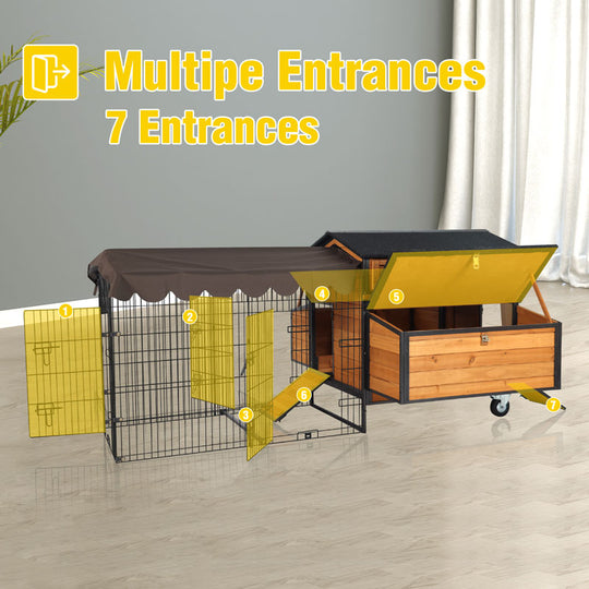 Aivituvin-AIR7019  Metal Frame Chicken Coop |Hen House for 4-6 Chickens
