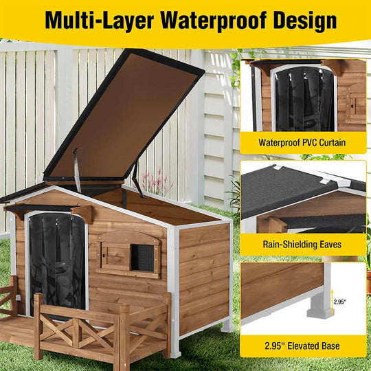 Aivituvin-AIR7024/7024-B Large Outdoor Dog Shelter | Metal Frame